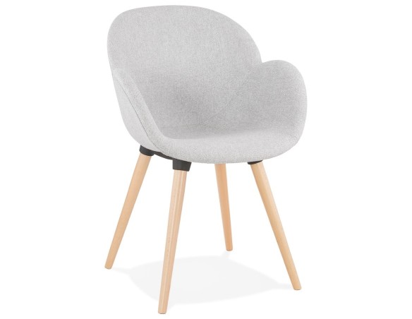 AC02480LG 5420072069722 Chaise design scandinave TAPIOCA en tissu gris clair