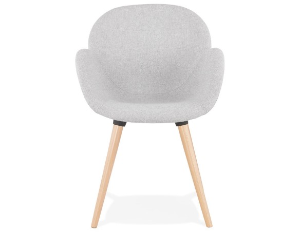 Chaise design scandinave TAPIOCA en tissu gris clair
