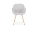 Chaise design scandinave TAPIOCA en tissu gris clair