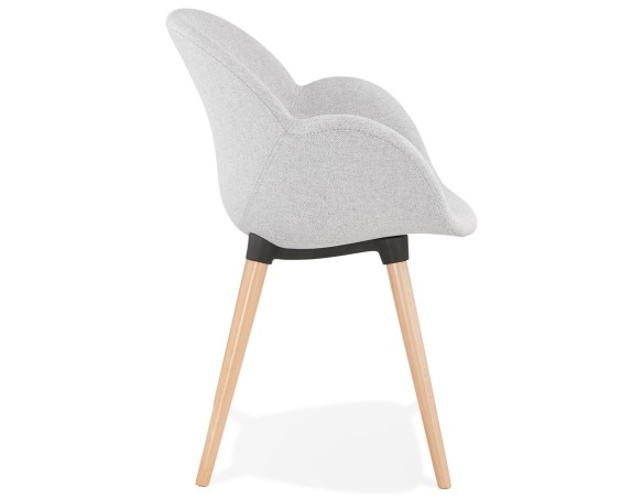 Chaise design scandinave TAPIOCA en tissu gris clair