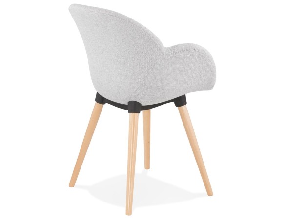 Chaise design scandinave TAPIOCA en tissu gris clair