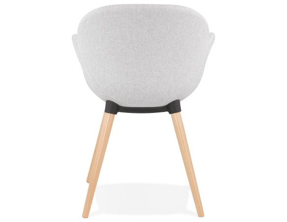 Chaise design scandinave TAPIOCA en tissu gris clair
