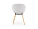 Chaise design scandinave TAPIOCA en tissu gris clair
