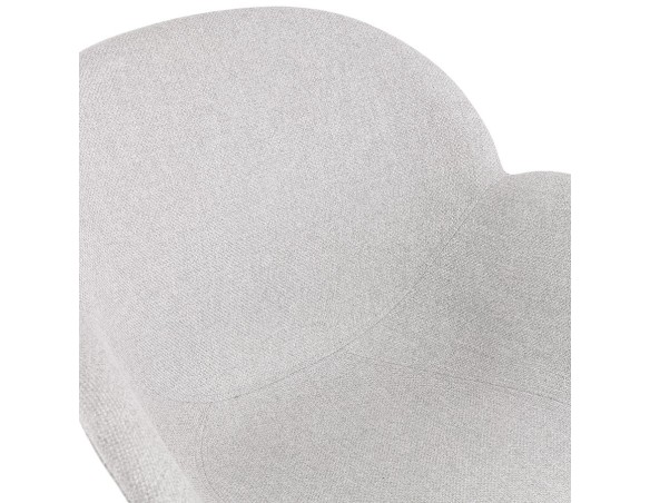 Chaise design scandinave TAPIOCA en tissu gris clair