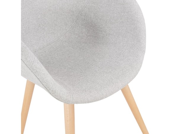 Chaise design scandinave TAPIOCA en tissu gris clair