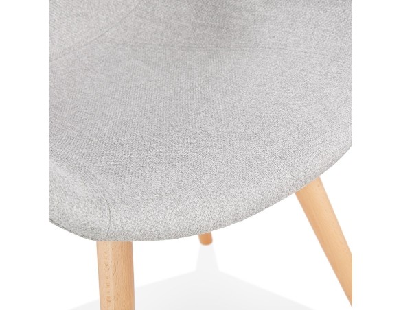 Chaise design scandinave TAPIOCA en tissu gris clair