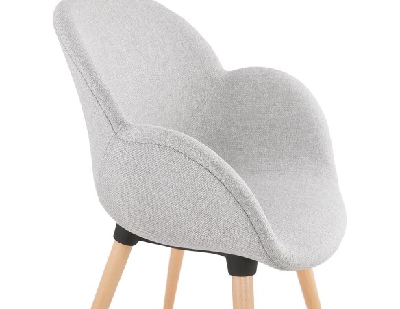 Chaise design scandinave TAPIOCA en tissu gris clair