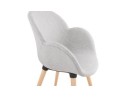 Chaise design scandinave TAPIOCA en tissu gris clair