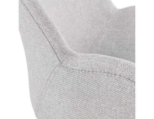 Chaise design scandinave TAPIOCA en tissu gris clair