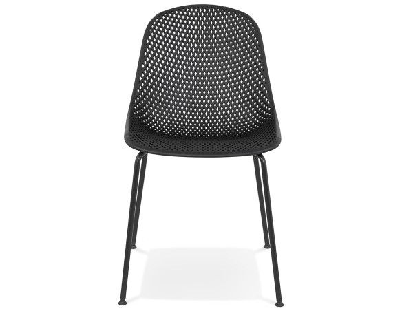 Chaise design perforée VIKY noire intérieure / extérieure