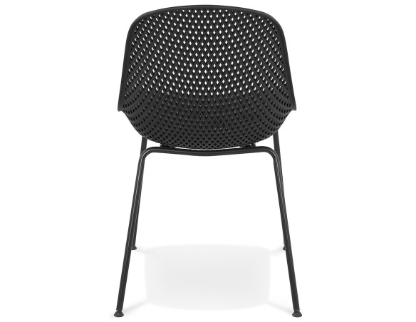 Chaise design perforée VIKY noire intérieure / extérieure
