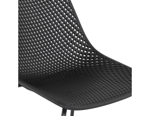 Chaise design perforée VIKY noire intérieure / extérieure