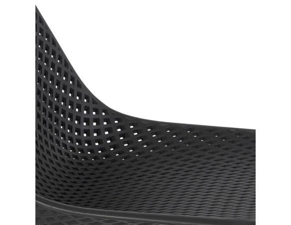 Chaise design perforée VIKY noire intérieure / extérieure
