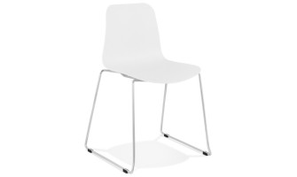 CH01910WHCH 5420072058931 Chaise moderne EXPO blanche avec pieds en métal chromé