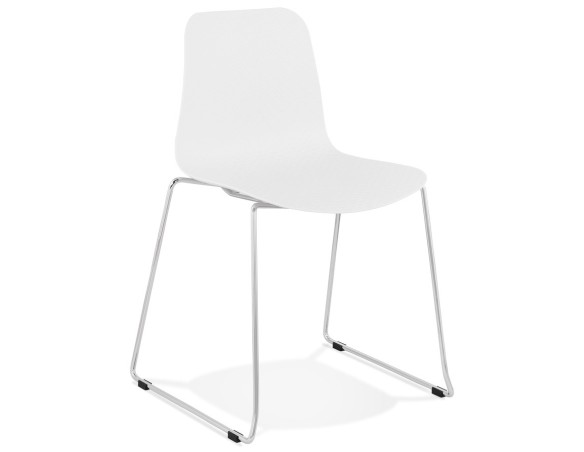 CH01910WHCH 5420072058931 Chaise moderne EXPO blanche avec pieds en métal chromé