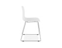 Chaise moderne EXPO blanche avec pieds en métal chromé