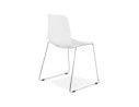 Chaise moderne EXPO blanche avec pieds en métal chromé