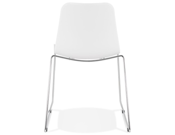 Chaise moderne EXPO blanche avec pieds en métal chromé