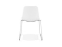 Chaise moderne EXPO blanche avec pieds en métal chromé