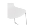Chaise moderne EXPO blanche avec pieds en métal chromé