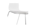 Chaise moderne EXPO blanche avec pieds en métal chromé