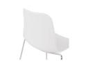 Chaise moderne EXPO blanche avec pieds en métal chromé