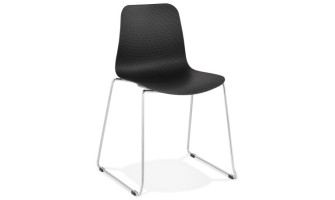 CH01920BLCH 5420072058955 Chaise moderne EXPO noire avec pieds en métal chromé
