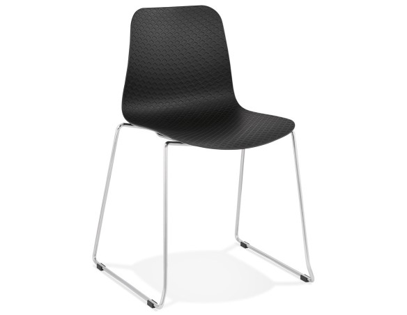 CH01920BLCH 5420072058955 Chaise moderne EXPO noire avec pieds en métal chromé