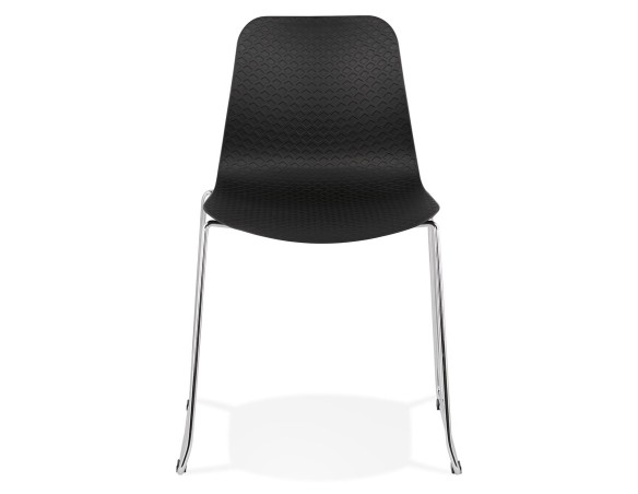 Chaise moderne EXPO noire avec pieds en métal chromé