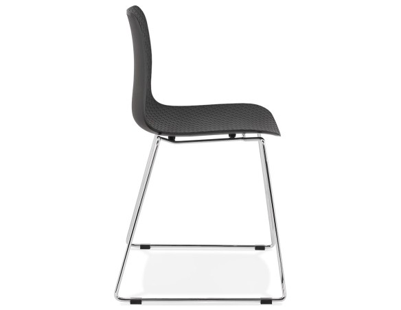 Chaise moderne EXPO noire avec pieds en métal chromé