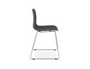 Chaise moderne EXPO noire avec pieds en métal chromé