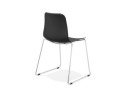 Chaise moderne EXPO noire avec pieds en métal chromé