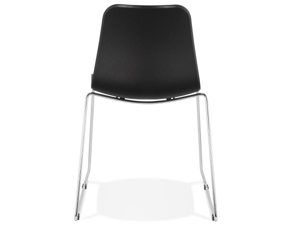 Chaise moderne EXPO noire avec pieds en métal chromé