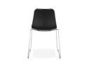 Chaise moderne EXPO noire avec pieds en métal chromé