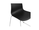 Chaise moderne EXPO noire avec pieds en métal chromé