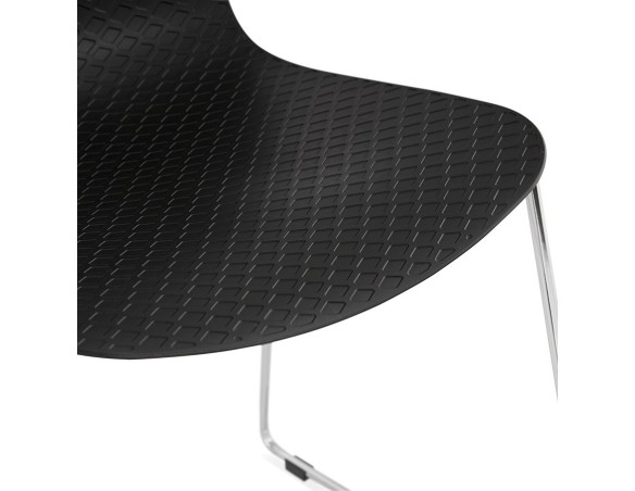 Chaise moderne EXPO noire avec pieds en métal chromé