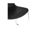 Chaise moderne EXPO noire avec pieds en métal chromé