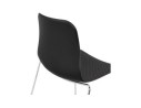 Chaise moderne EXPO noire avec pieds en métal chromé