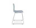 Chaise moderne EXPO bleue avec pieds en métal chromé