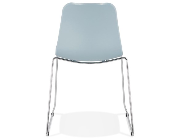 Chaise moderne EXPO bleue avec pieds en métal chromé