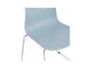 Chaise moderne EXPO bleue avec pieds en métal chromé
