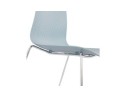 Chaise moderne EXPO bleue avec pieds en métal chromé
