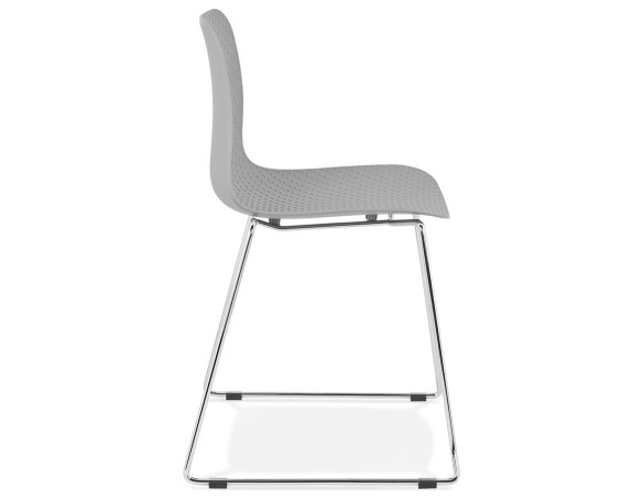 Chaise moderne EXPO grise avec pieds en métal chromé