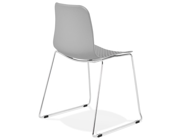 Chaise moderne EXPO grise avec pieds en métal chromé