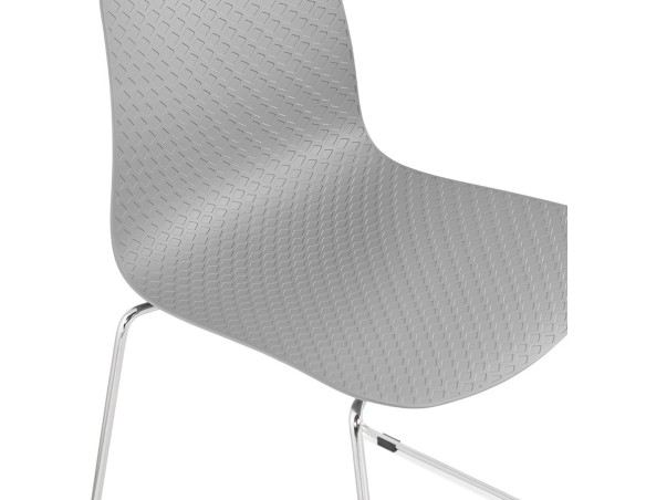 Chaise moderne EXPO grise avec pieds en métal chromé
