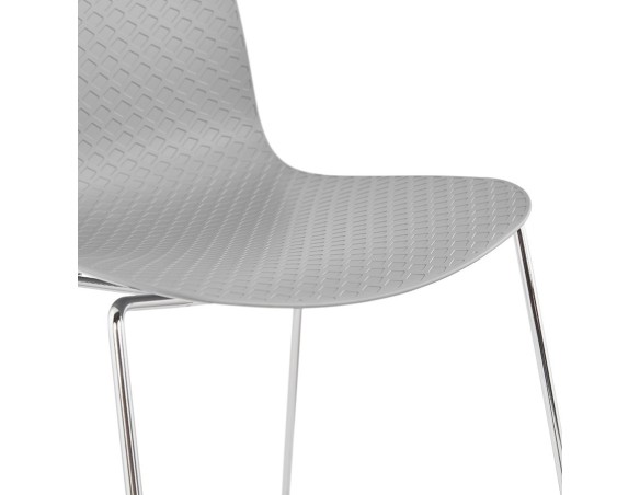 Chaise moderne EXPO grise avec pieds en métal chromé