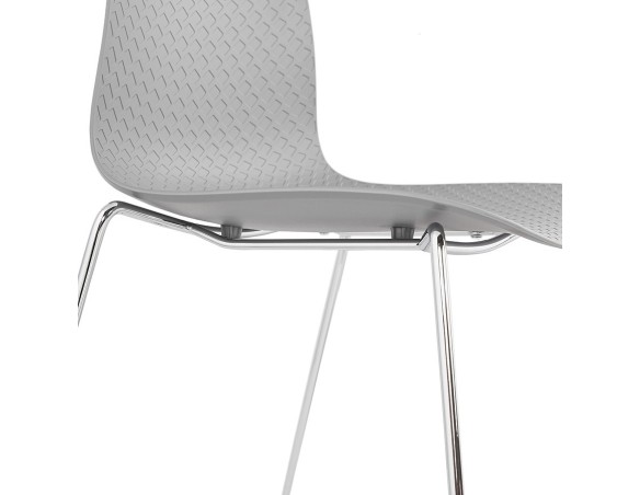 Chaise moderne EXPO grise avec pieds en métal chromé