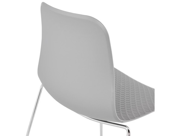 Chaise moderne EXPO grise avec pieds en métal chromé