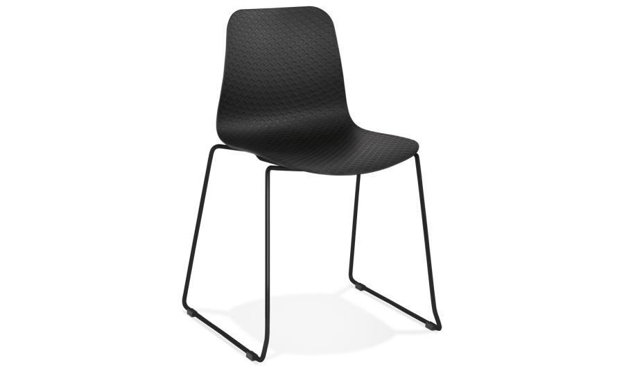 CH02350BLBL 5420072064406 Chaise moderne EXPO noire avec pieds en métal noir