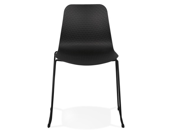 Chaise moderne EXPO noire avec pieds en métal noir